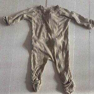 Cozy Tan Kids Footie Pajamas